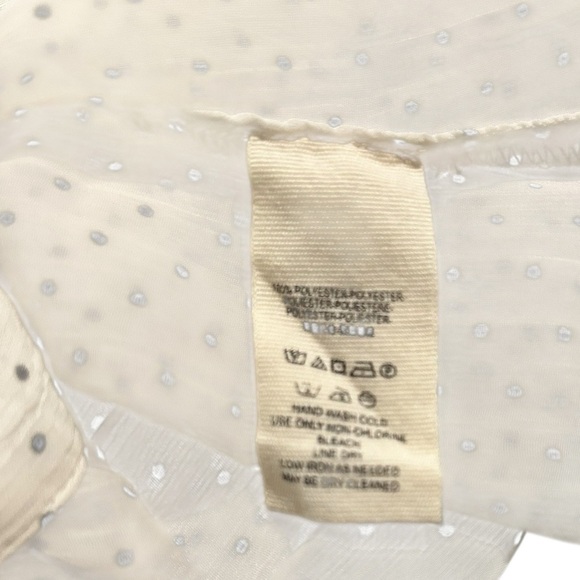 FREE PEOPLE Free People Sheer Ruffled Polka Dot Top Blouse High Low Hem EC Sz M - Picture 11 of 12